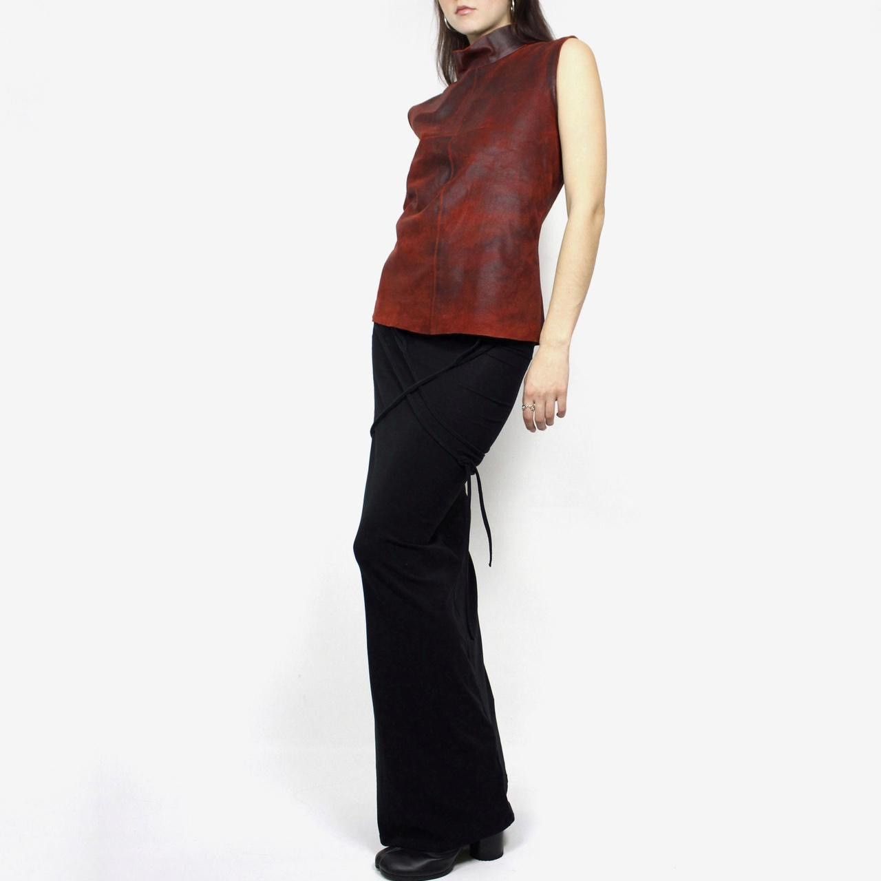 Ann Demeulemeester ANN DEMEULEMEESTER RED PAINTED LEATHER TOP Size S / US 4 / IT 40 - 7 Thumbnail