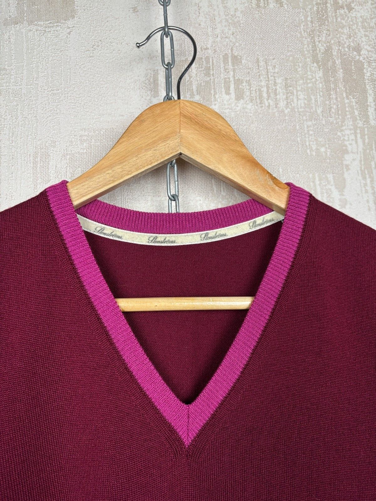 Strenstroms Stenstroms V-neck Wool Sweater Jumper Vest Gilet Size US L / EU 52-54 / 3 - 3 Thumbnail