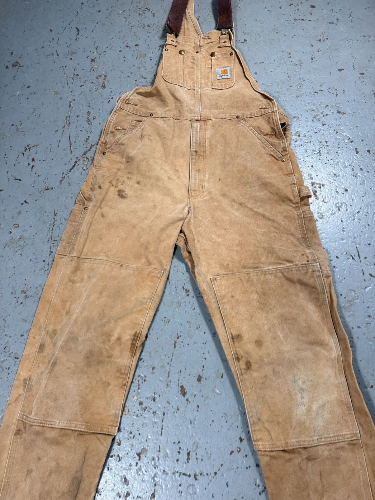 Vintage Perfectly Distressed Carhartt Beige Overalls