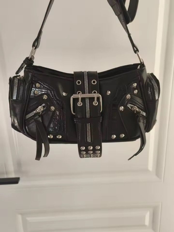 Other Y2K Rivet Shoulder Bag / Black PU Leather / Women Size ONE SIZE - 2 Thumbnail