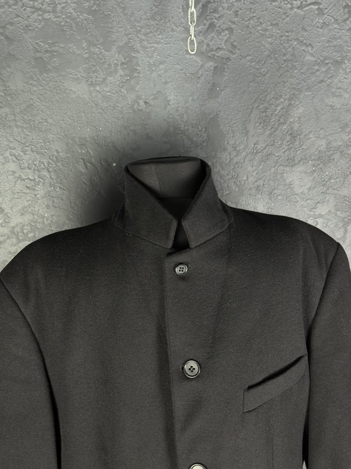 Emporio Armani 90s Vintage Mens EMPORIO ARMANI Black Coat Blazer Wool Italy Size US M / EU 48-50 / 2 - 10 Thumbnail
