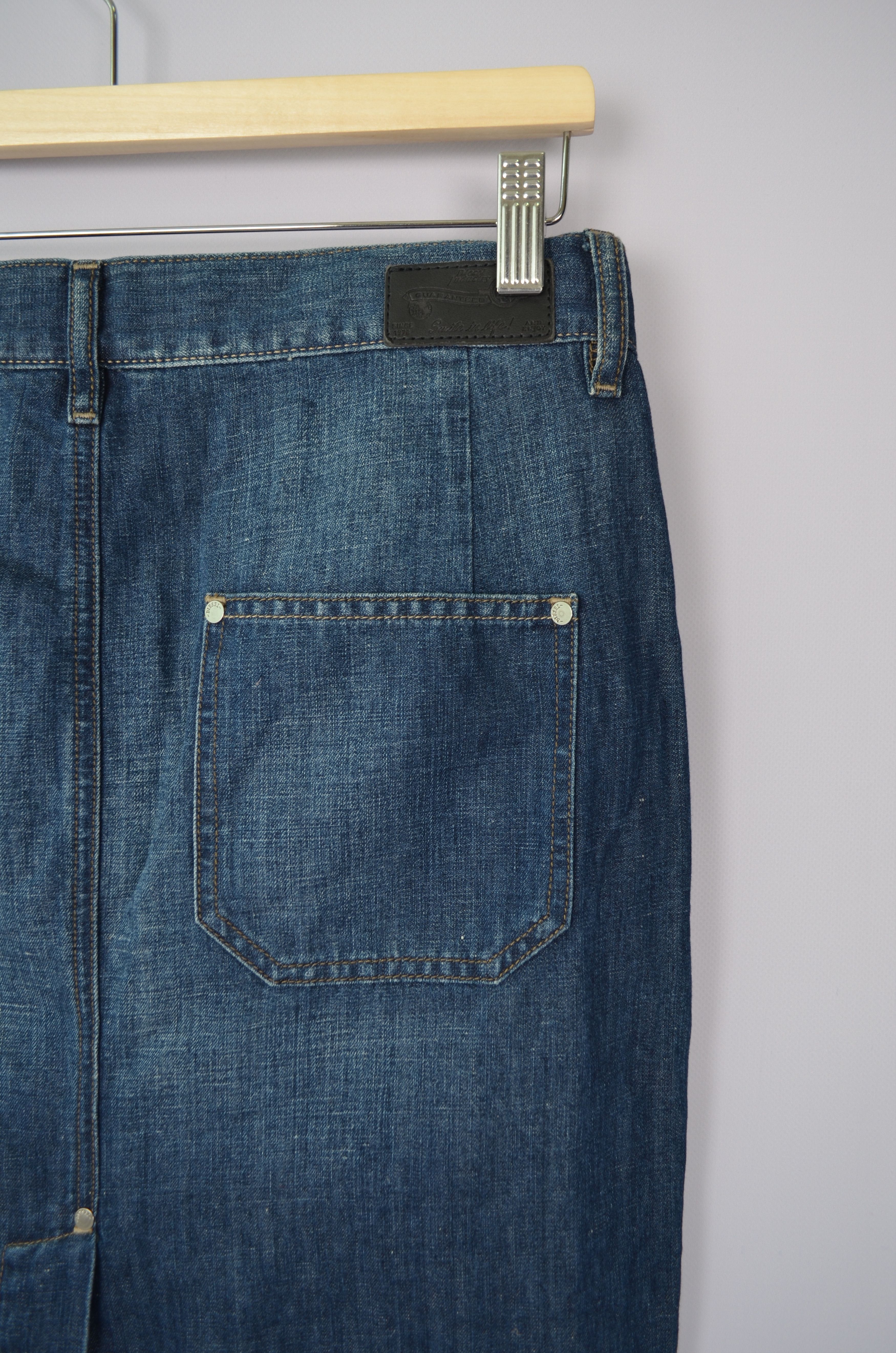 Designer × Diesel Diesel Blue Denim Cotton/Linen Skirt Size W27 NWT Size 27" / US 4 / IT 40 - 9 Thumbnail