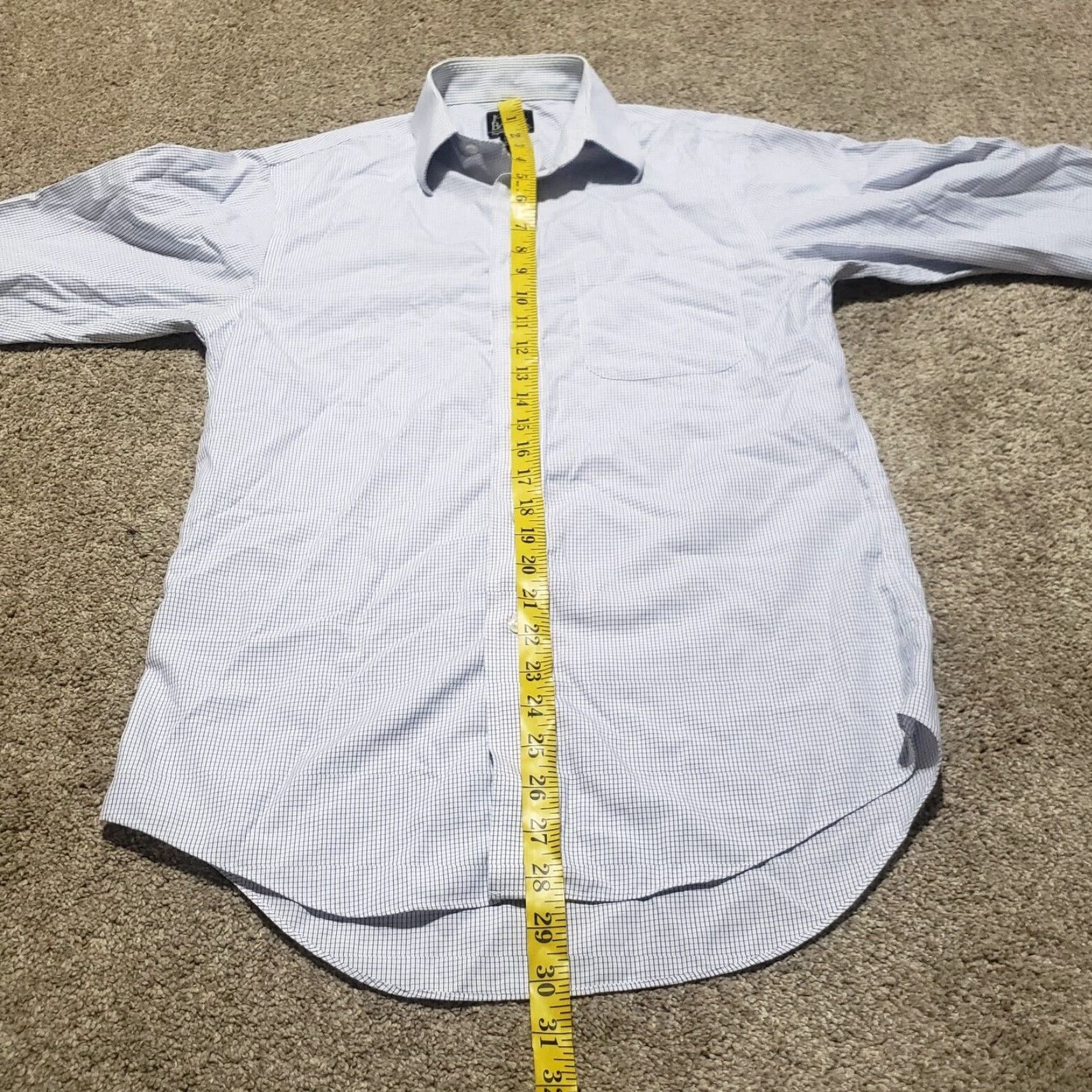 Jos. A. Bank Jos A. Bank Shirt Men 14.5 32 Blue Checkered Button-Up Tailored Long Sleeve Adult Regular Size US M / EU 48-50 / 2 - 6 Thumbnail