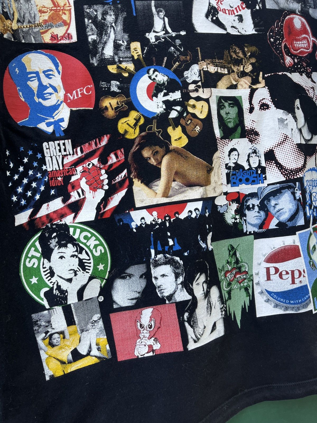 Vintage Pop Rock Collage Angelina Jolie Green Day Nirvana Cobain L Size US L / EU 52-54 / 3 - 2 Thumbnail