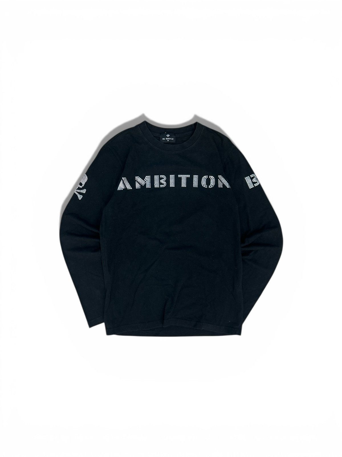 If Six Was Nine Be Ambition "Skull & Crossbones" Rhinestone Longsleeve Tee Size US M / EU 48-50 / 2 - 4 Thumbnail