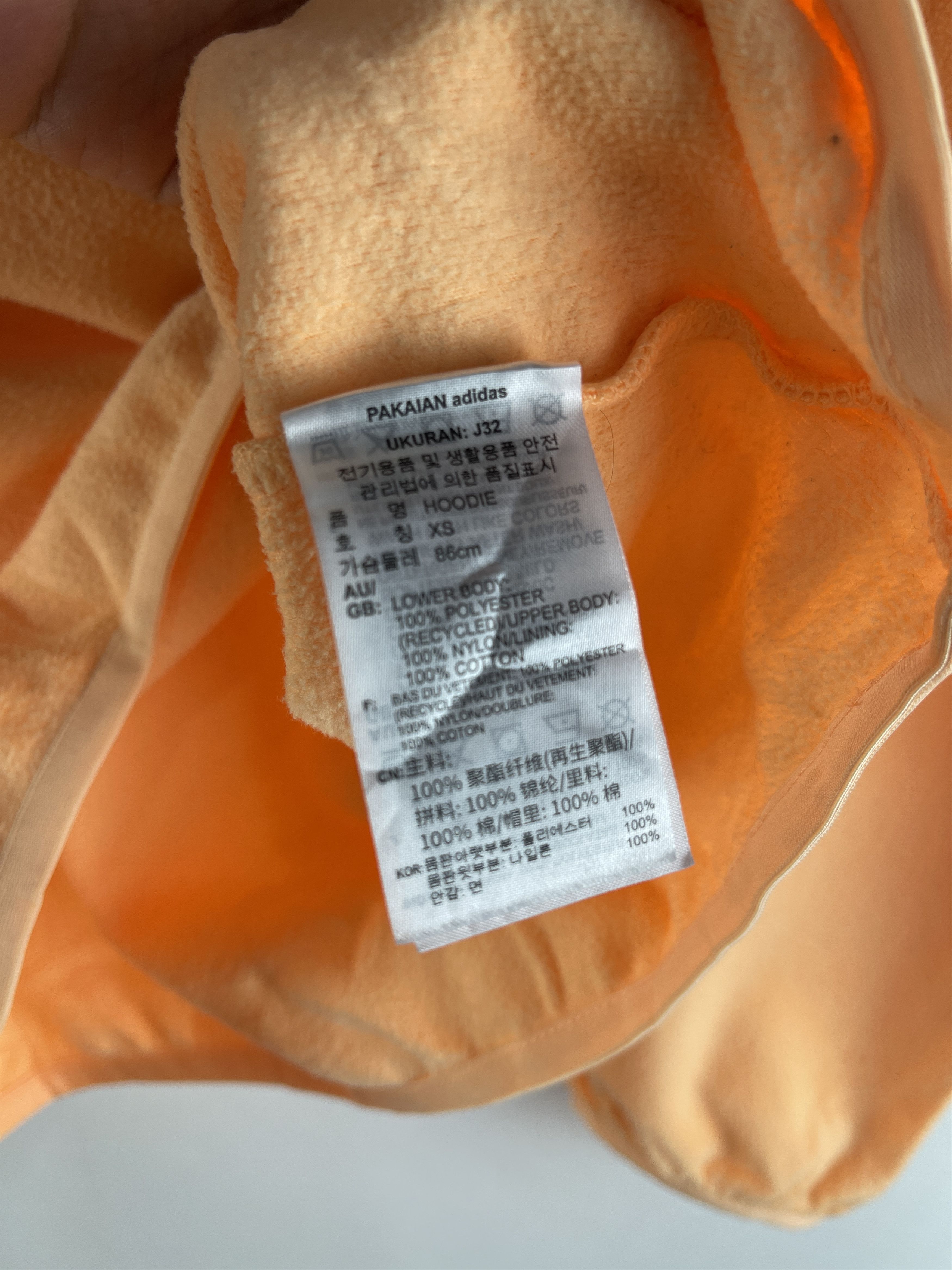 Adidas Adidas Two Tone Fleece Nylon Hoodie Trefoil Pullover Size US XS / EU 42 / 0 - 12 Thumbnail