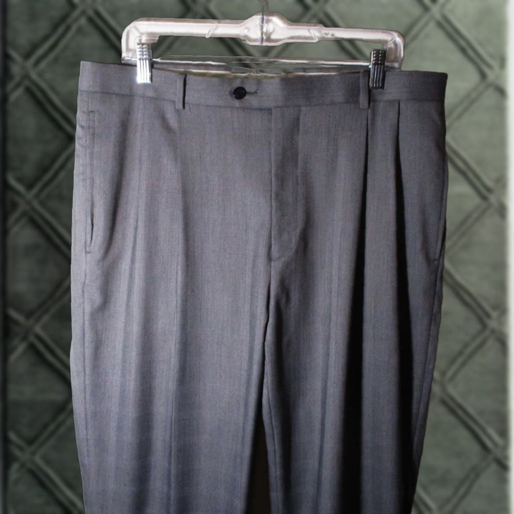Cremieux DANIEL CREMIEUX Gray Pleated Dress Pants Mens 36W 32L Size Regular 5-Pocket Inseam 32 Belt Loops Gray Size US 36 / EU 52 - 1 Thumbnail