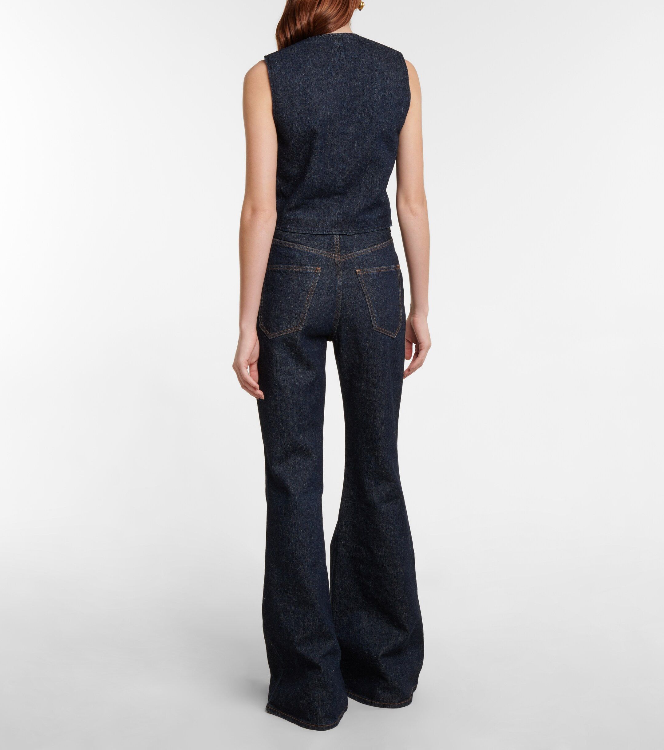 Chloe o1loc1c10425 Denim vest Waistcoat Iconic in Navy Size M / US 6-8 / IT 42-44 - 3 Thumbnail