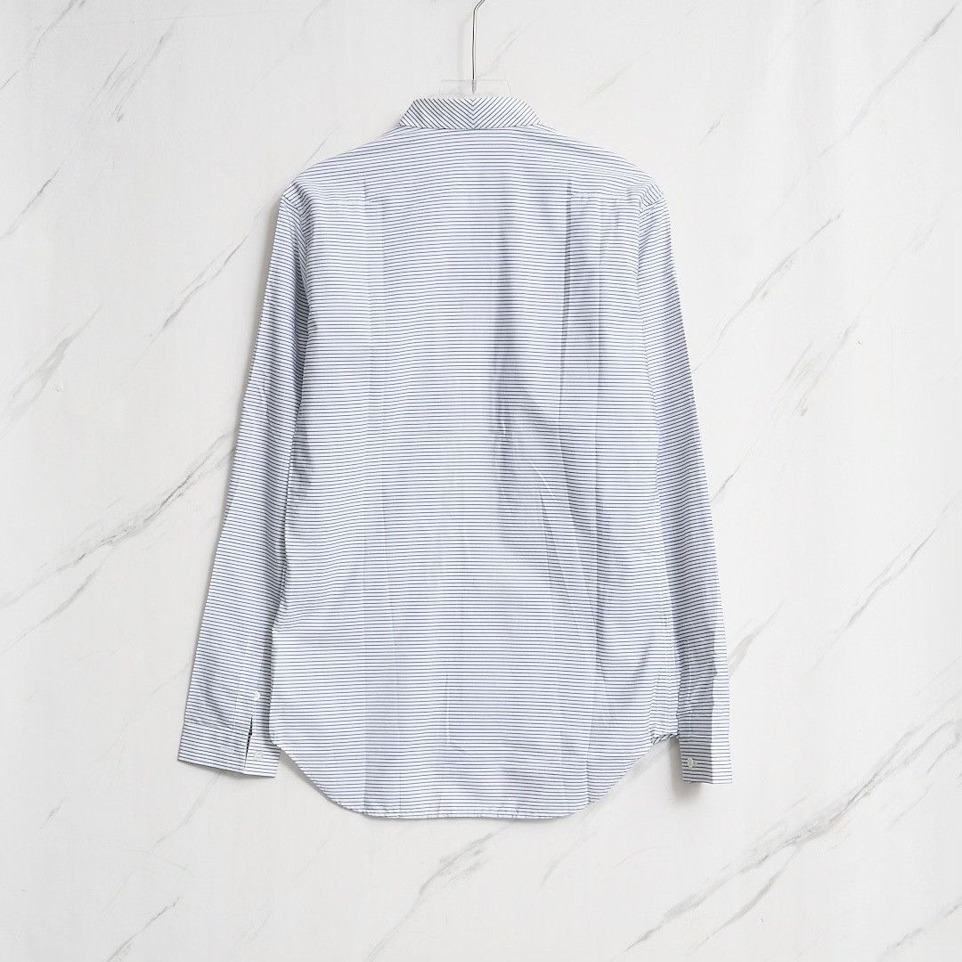 Dior Dior Men's Blue White Striped Shirt Size US S / EU 44-46 / 1 - 4 Thumbnail