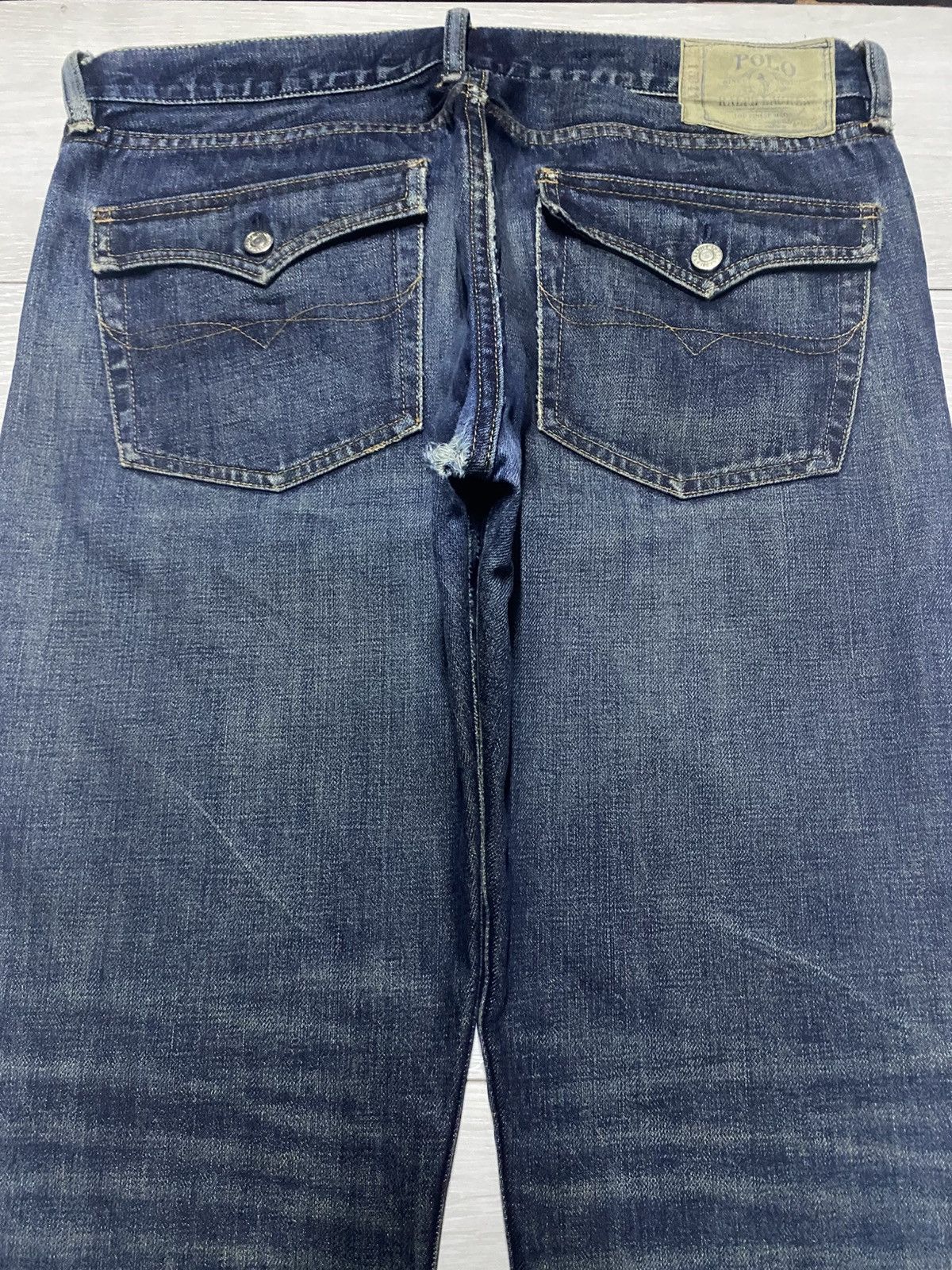 RRL Ralph Lauren Polo Raph Lauren RockLand 320 Flare Bootcut Distressed Jeans Size US 36 / EU 52 - 4 Thumbnail