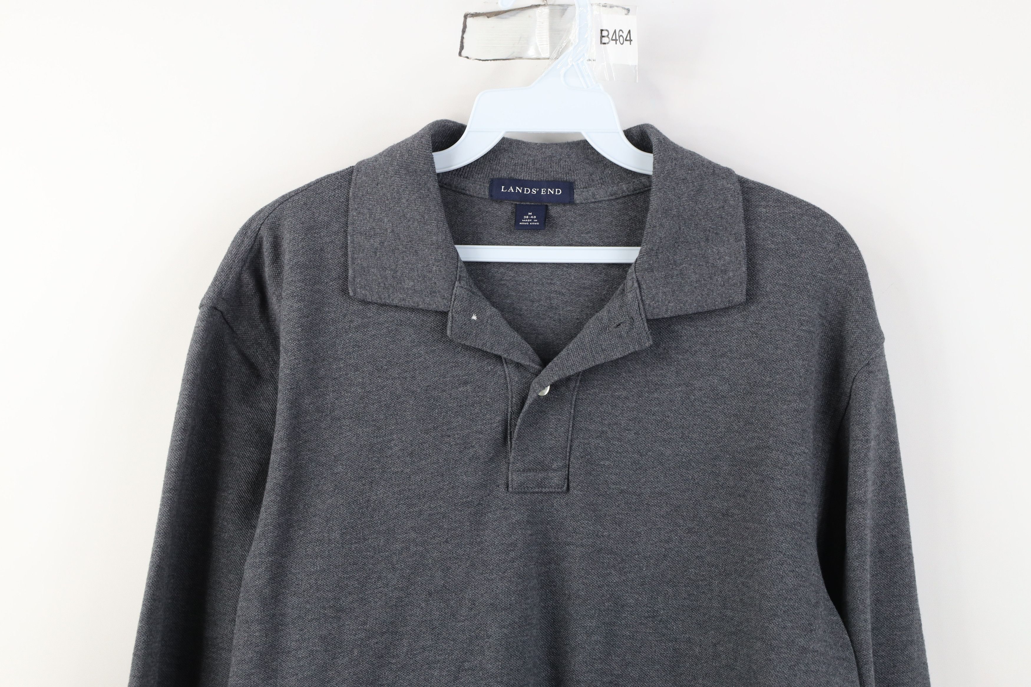 Lands' End Vintage 90s Lands End Long Sleeve Rugby Polo Gray Cotton Size US M / EU 48-50 / 2 - 2 Thumbnail