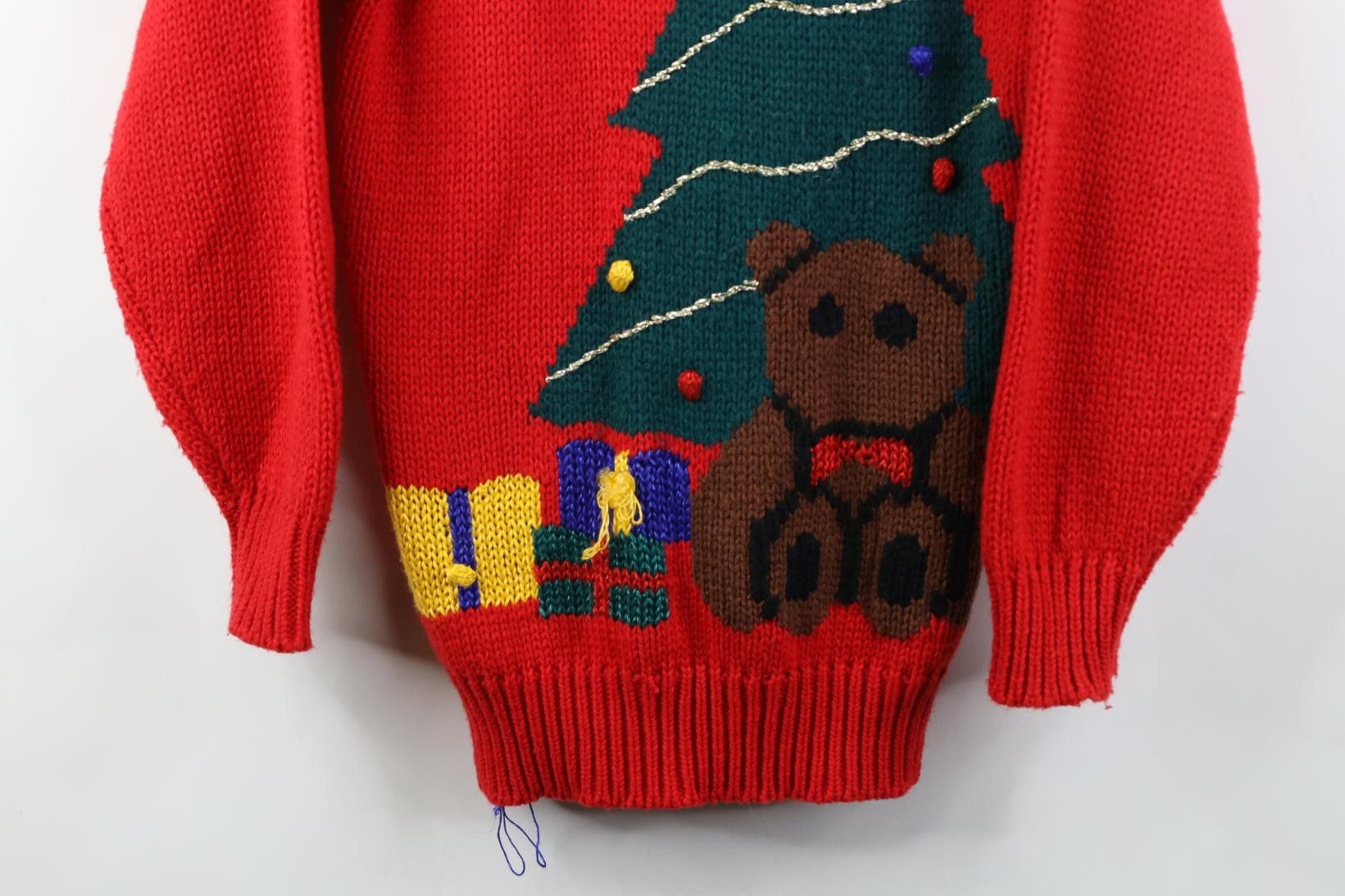 Vintage Vintage 90s Streetwear Christmas Bear Knit Sweater Red Size S / US 4 / IT 40 - 3 Thumbnail