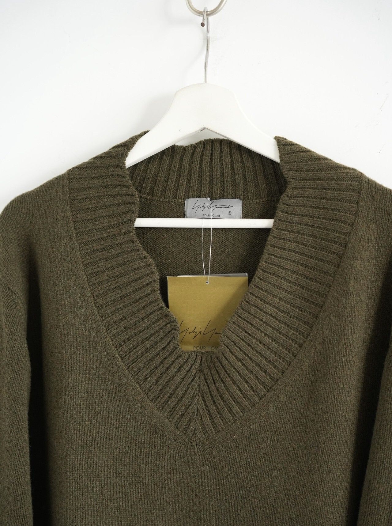 Yohji Yamamoto Yohji Yamamoto 24AW Wavy Collar Olive Green Sweater Size US L / EU 52-54 / 3 - 3 Thumbnail