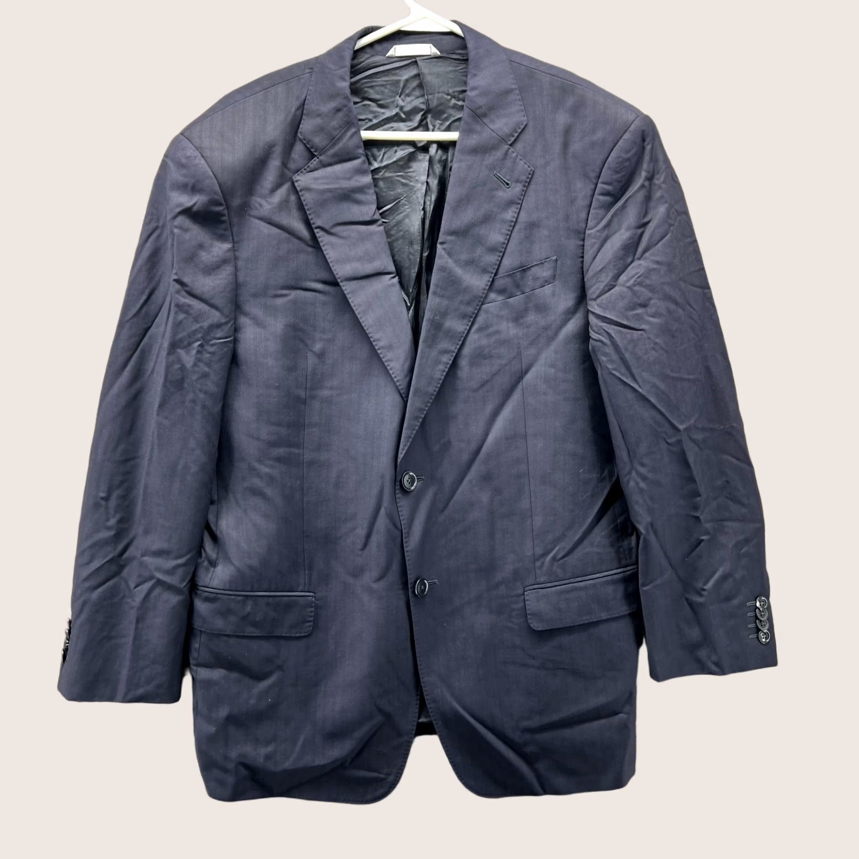 Armani Armani Collezioni Blazer Mens 42R Blue Wool Sport Coat Jacket Jacket/Coat Regular Single-Breasted Two-Button Italy Suit/Casual/Tuxedo Style Mens Size 42R - 1 Thumbnail
