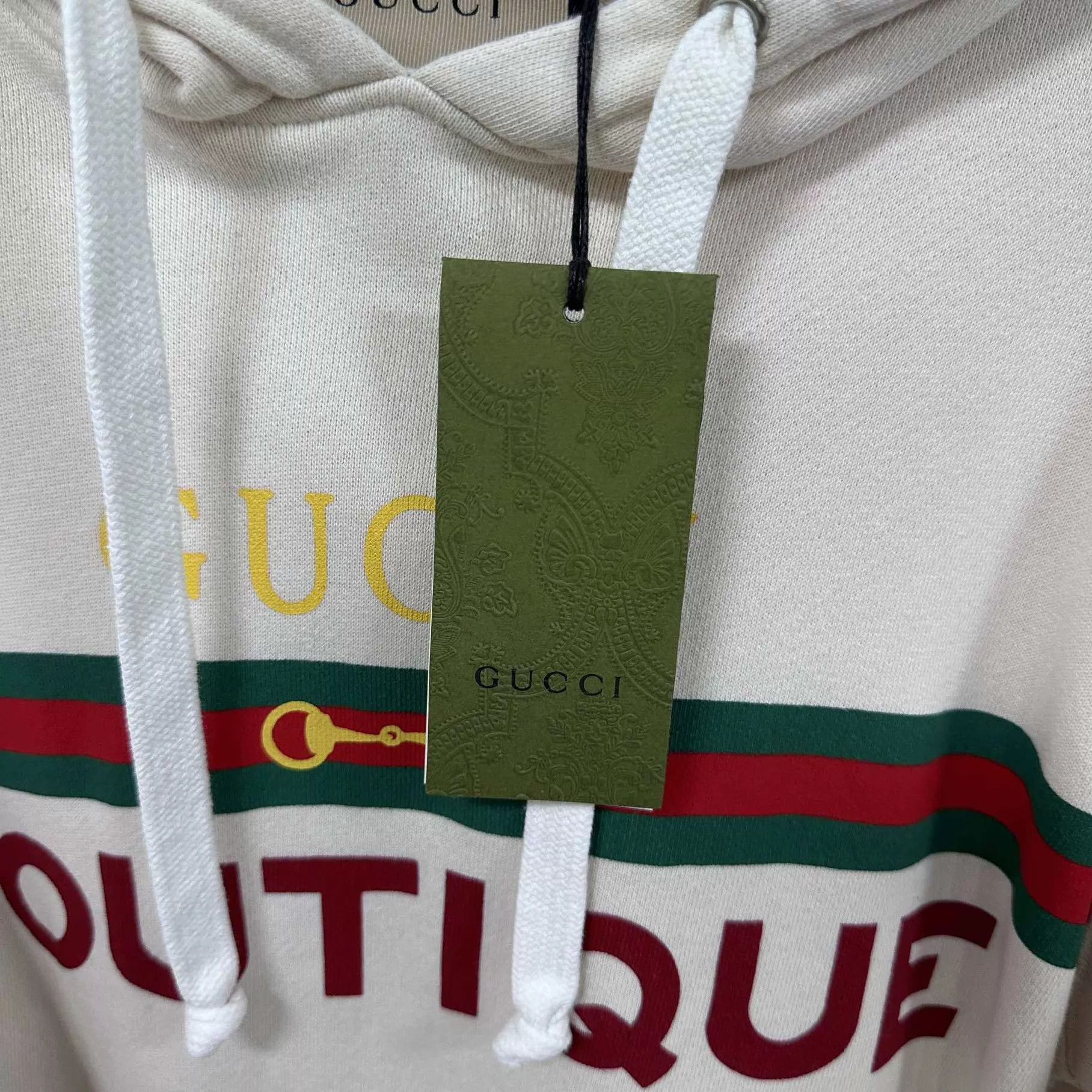 Gucci GUCCI Beige Striped Horsebit Logo Hoodie Size S Size US S / EU 44-46 / 1 - 6 Thumbnail