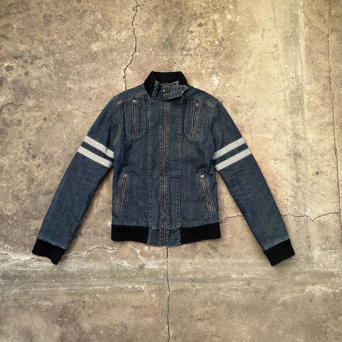 Vintage Y2K Gul-Bla Denim Zip Jacket