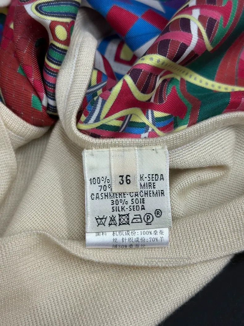 Hermes Hermes Silk Print Patch Cashmere High-Neck Sleeveless Top Size XS / US 0-2 / IT 36-38 - 5 Thumbnail
