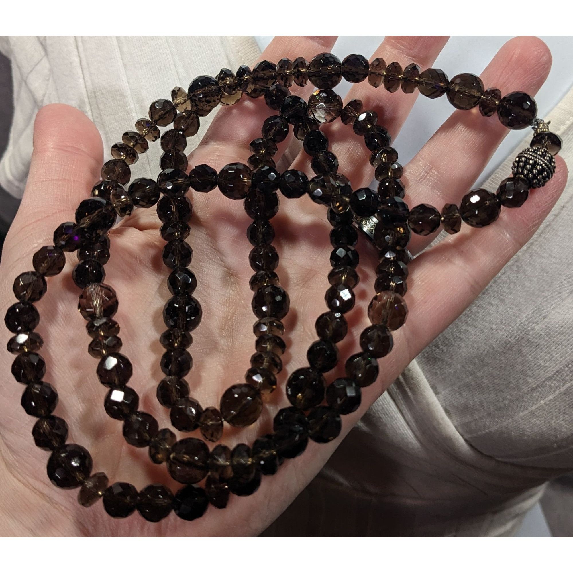 Other Vintage Glam Brown Faceted Crystal Glass Beaded Necklace Size ONE SIZE - 6 Thumbnail