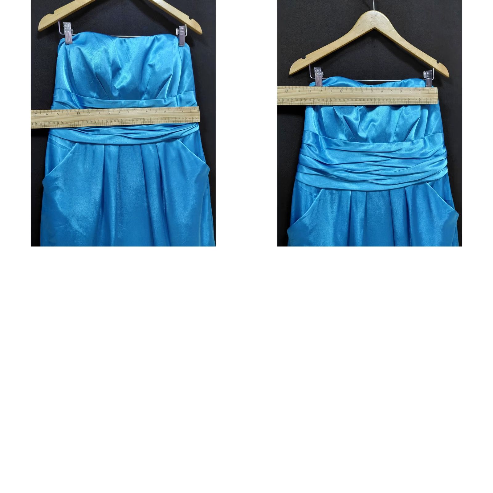 Vintage David's Bridal Blue Strapless Dress Solid Sleeveless Size 14 Size XL / US 12-14 / IT 48-50 - 8 Thumbnail