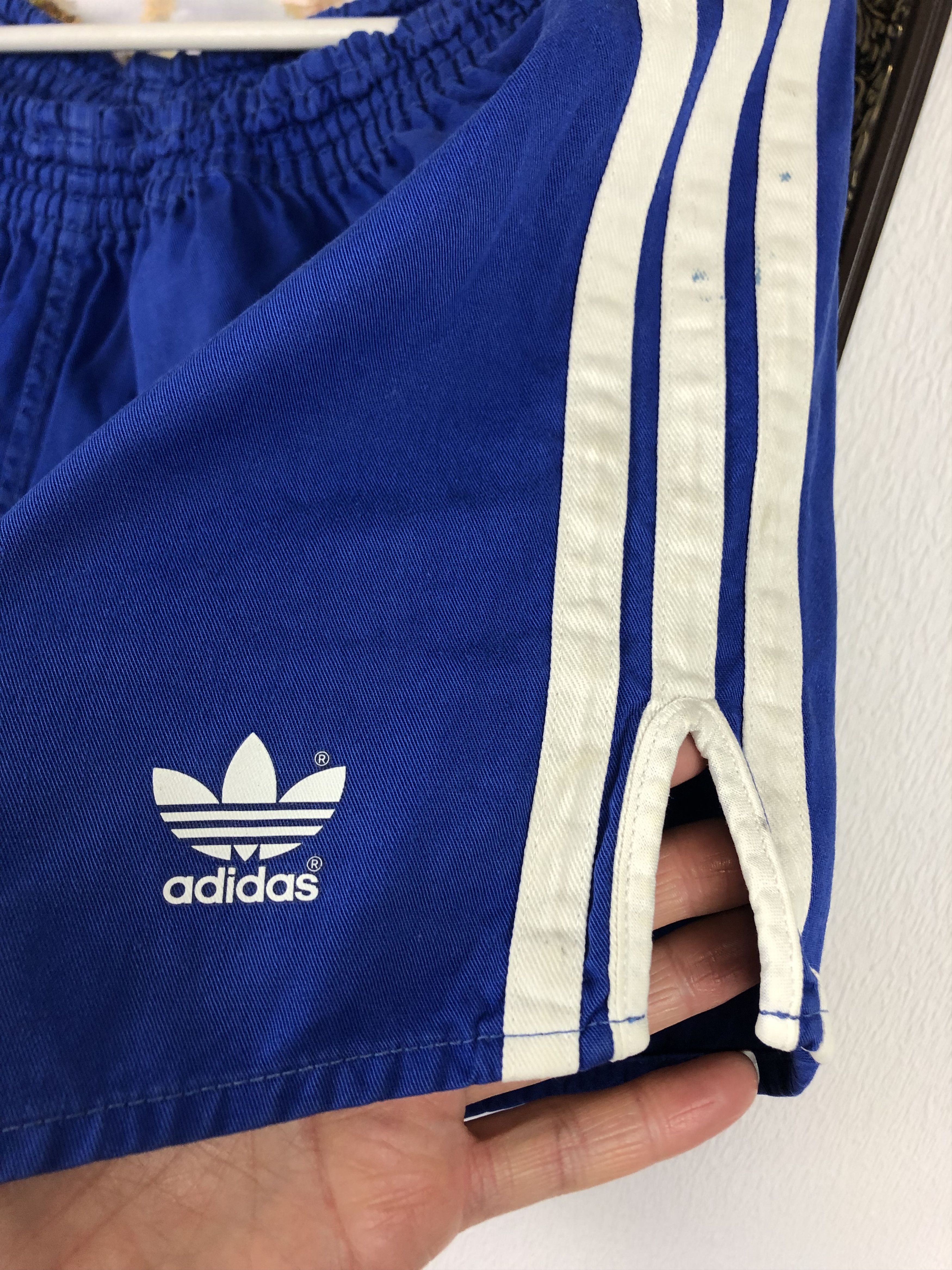 Vintage 90's Adidas Nylon Shorts Rare Blue Run Hype