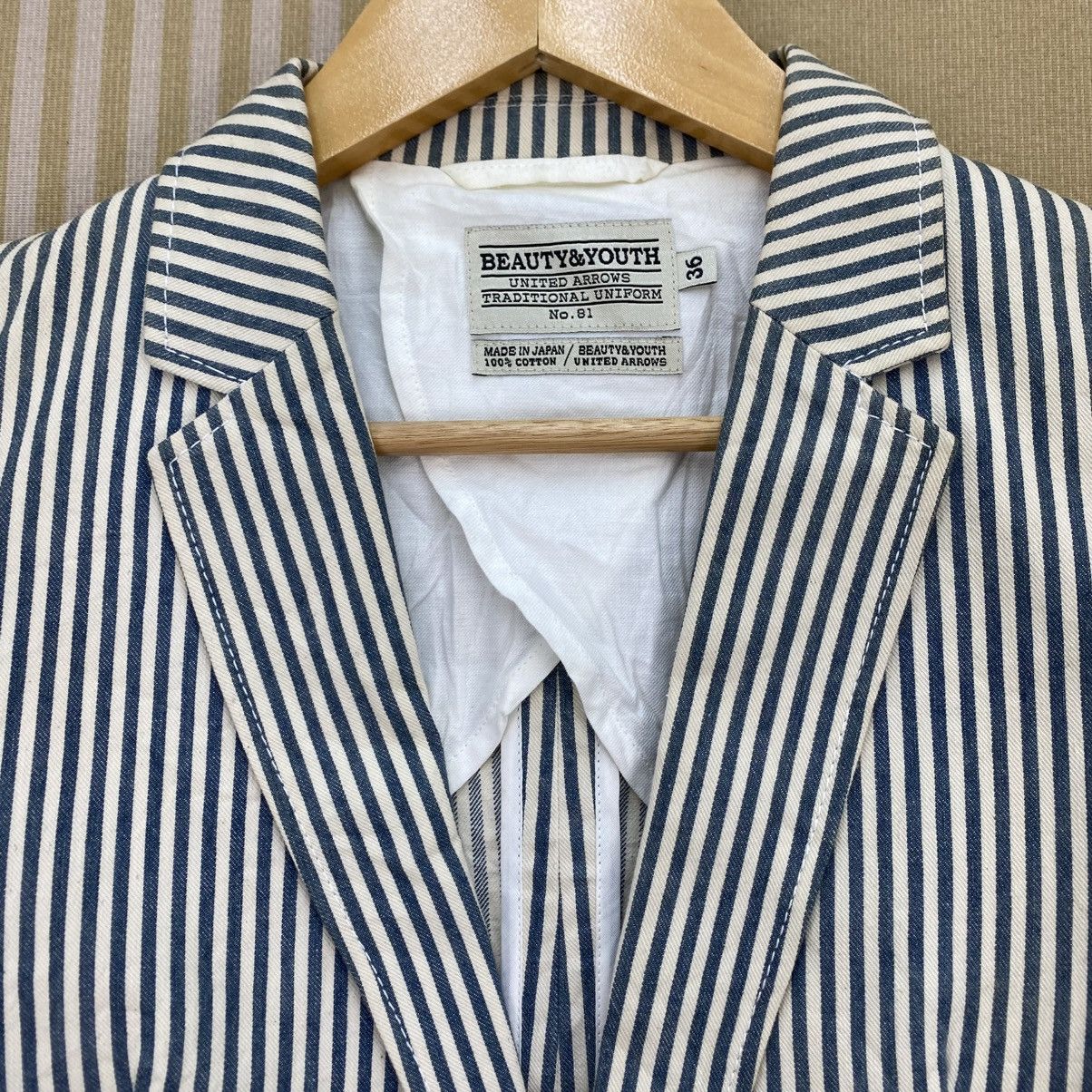 45rpm 🫶Japanese Brand Beauty & Youth Stripe Hikory Style Jacket Size US S / EU 44-46 / 1 - 3 Thumbnail