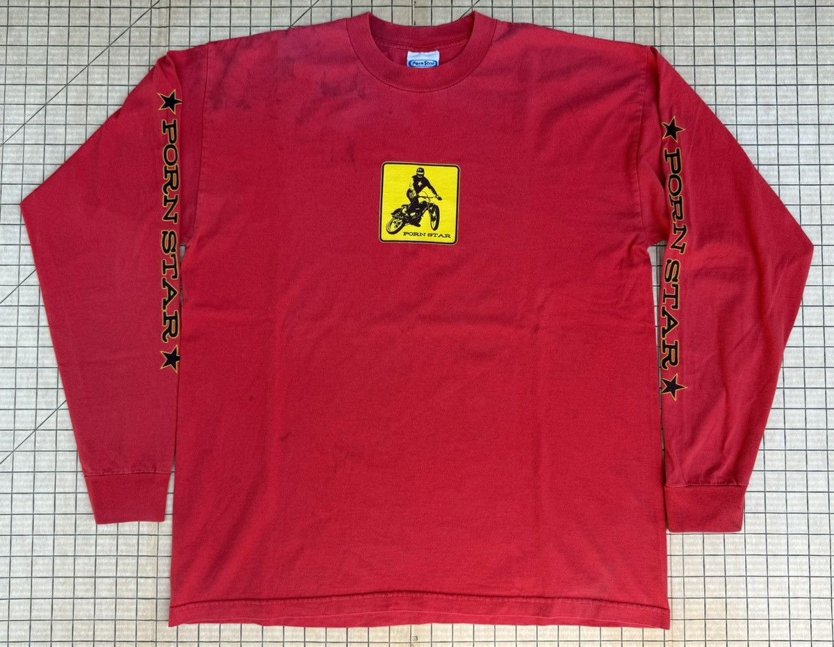 Vintage 90s-00s Porn Star Skateboards Stunt Biker L/S TShirt 