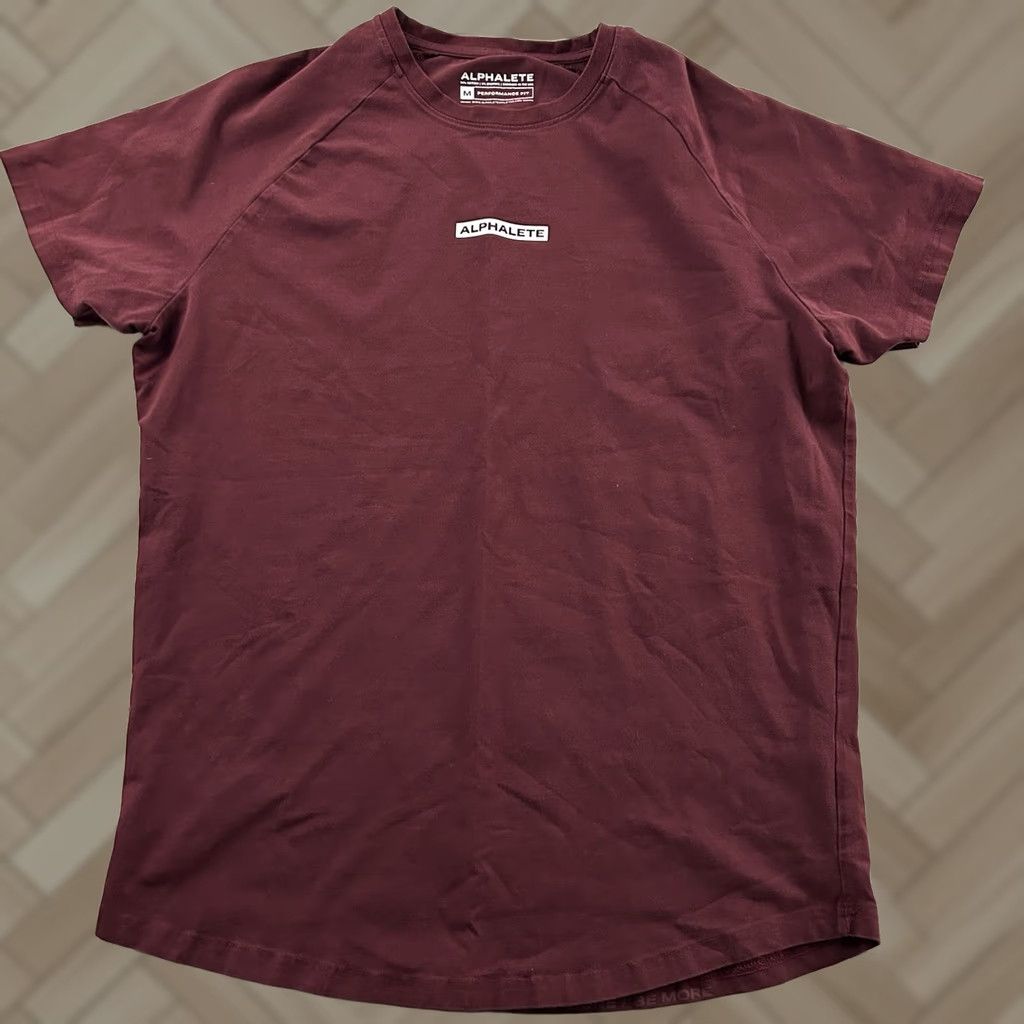 Vintage Alphalete T-Shirt Short Sleeve Men's Medium Maroon Red Shirt 90s Womens Mens Size US M / EU 48-50 / 2 - 1 Thumbnail