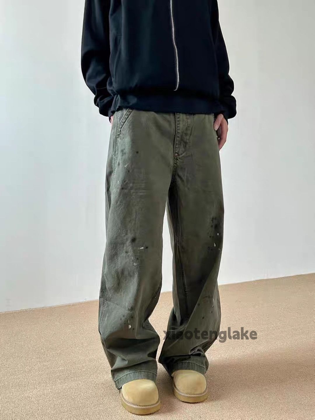 Designer × Japanese Brand × Vintage washed faded paint loose baggy cargo workwear pants Size US 30 / EU 46 - 4 Thumbnail