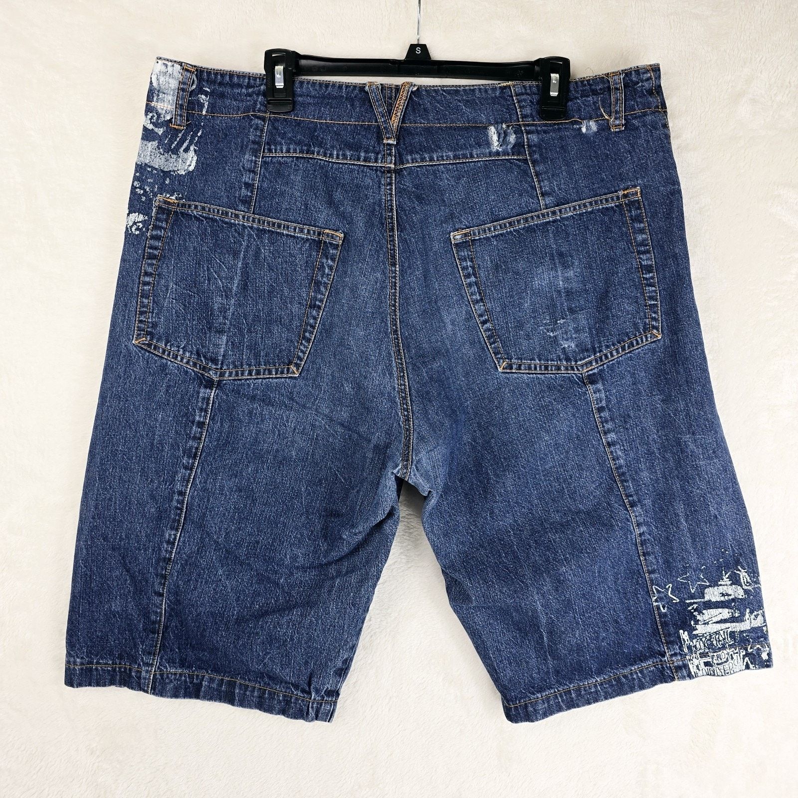 Other Vintage Y2K Indigo Red Jean Shorts 40 Baggy Skater Jorts Size US 40 / EU 56 - 10 Thumbnail