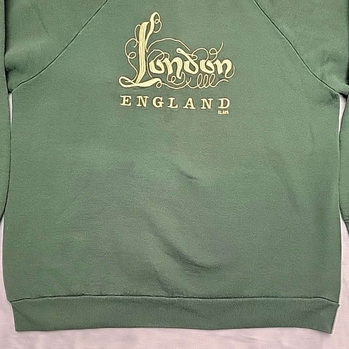Vintage VTG Screen Stars Sweatshirt Men XL Green London England Graphic Pullover Retro Streetwear Shirt Crew Neck All Seasons Mens Size US XL / EU 56 / 4 - 2 Thumbnail