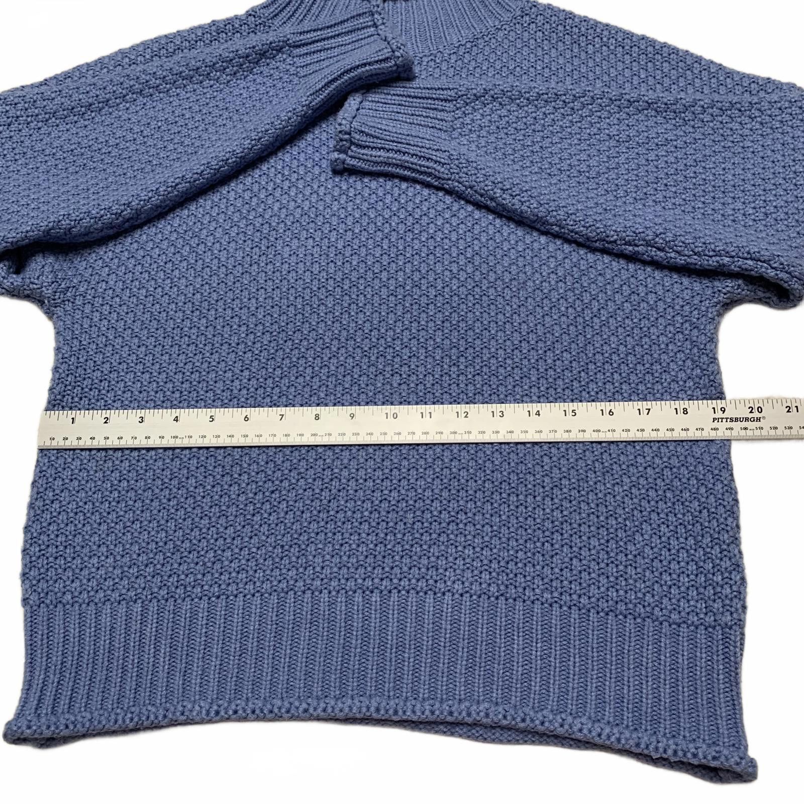 Unknown London Fashion Women's Unisex M Blue Textured Crew Neck Sweater Size US M / EU 48-50 / 2 - 6 Thumbnail