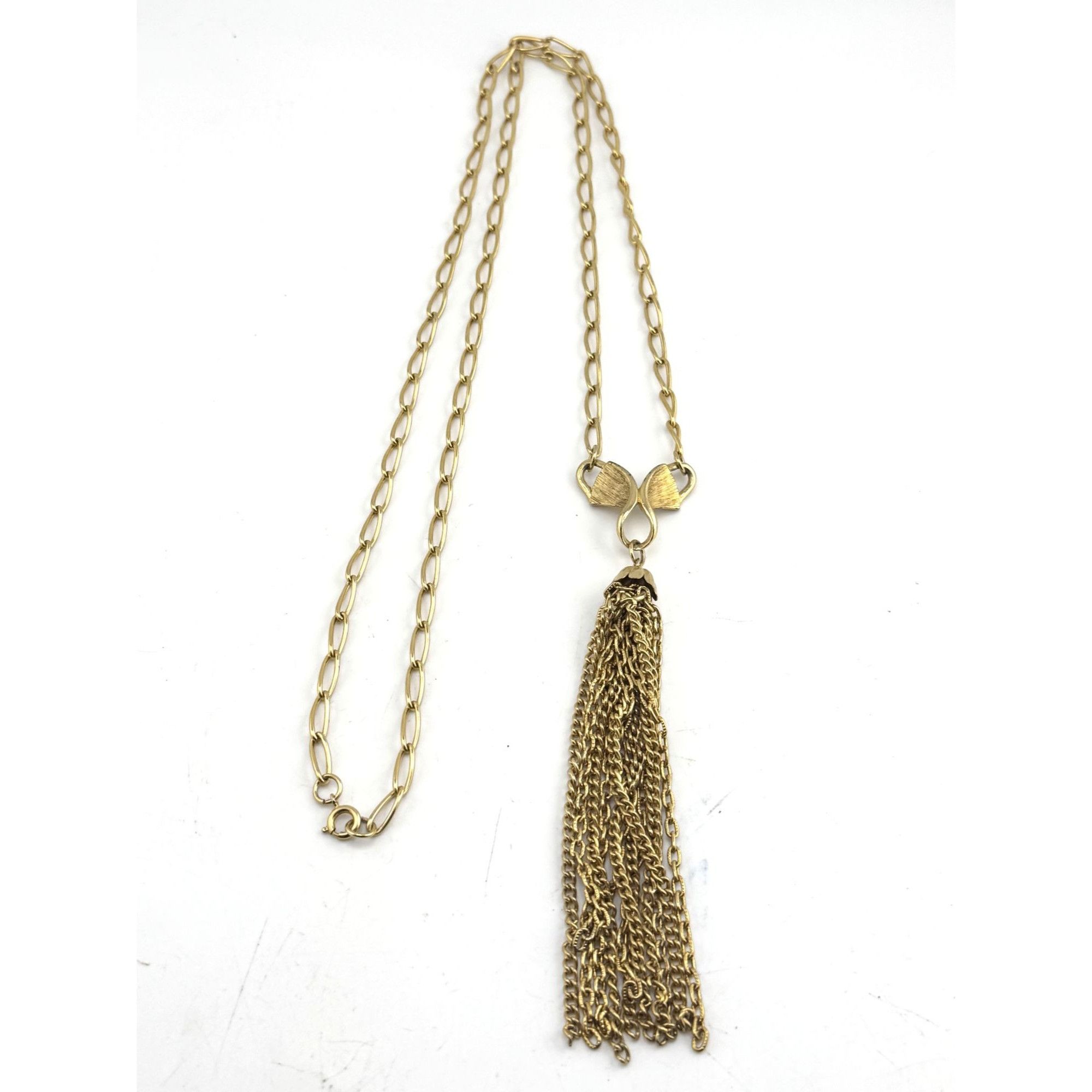 Vintage Vintage gold tone chain tassel pendant necklace Size ONE SIZE - 1 Thumbnail