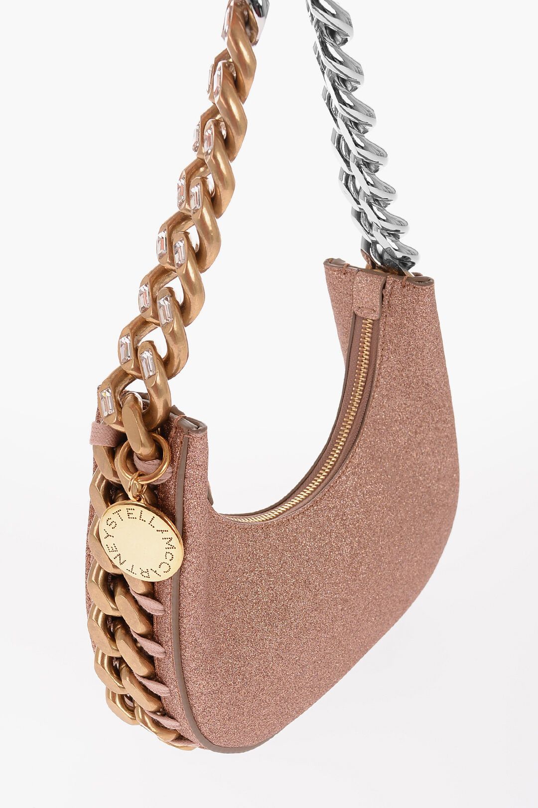 Stella McCartney og1mm0824 Size: OS / Glittered Faux Leather Mini Hobo Bag Size ONE SIZE - 4 Thumbnail