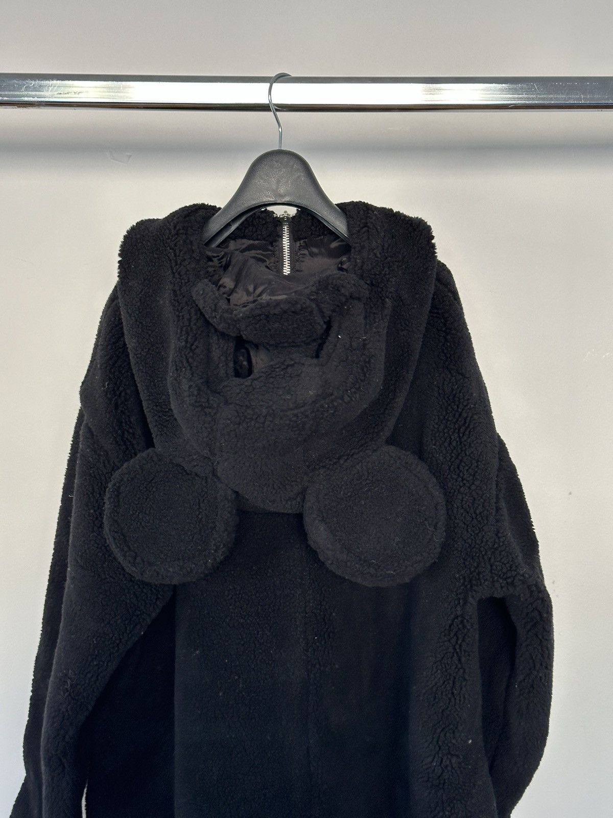 image of Comme Des Garcons Shirt Boys Hooded Mask Coat in Black, Men's (Size Small)