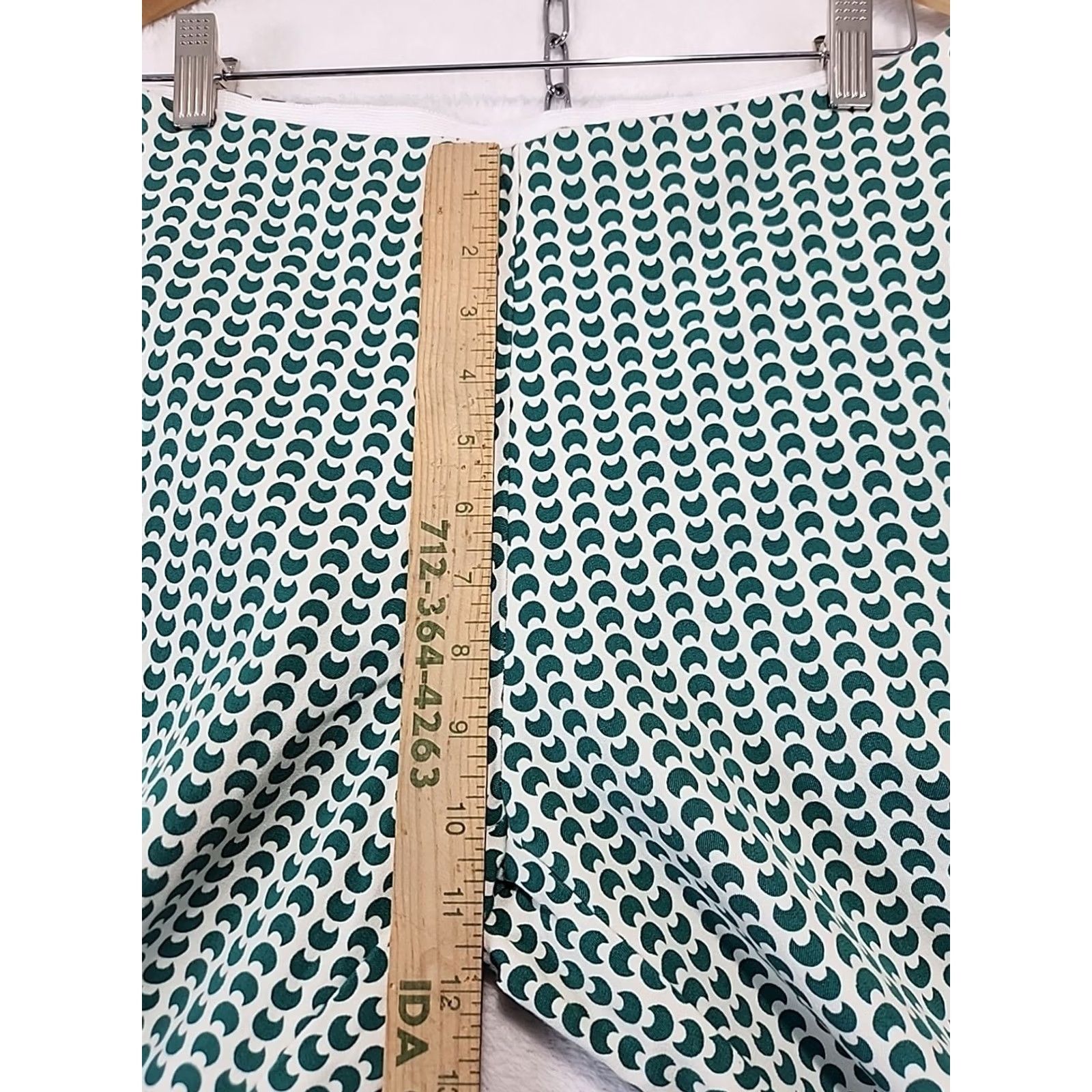 Vintage A New Day Women Pants Green White Geometric Skinny Ankle High Rise Flat Front Slimming Size 8 Casual Size 30" / US 8 / IT 44 - 6 Thumbnail
