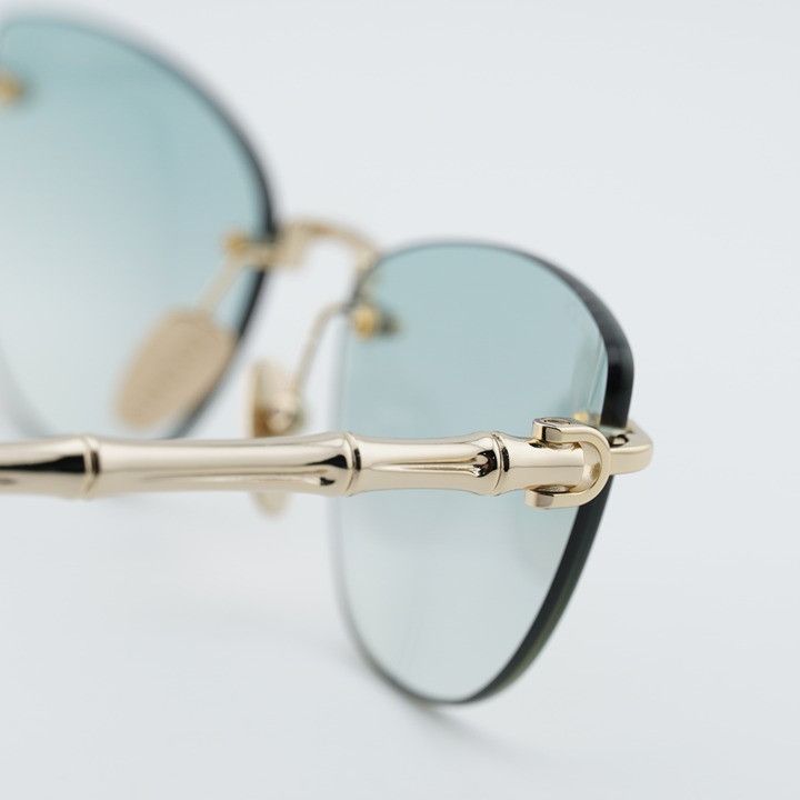 Gucci Gucci GG2063S 003 Sunglasses Endura Gold Cat Eye Frame Size ONE SIZE - 6 Thumbnail