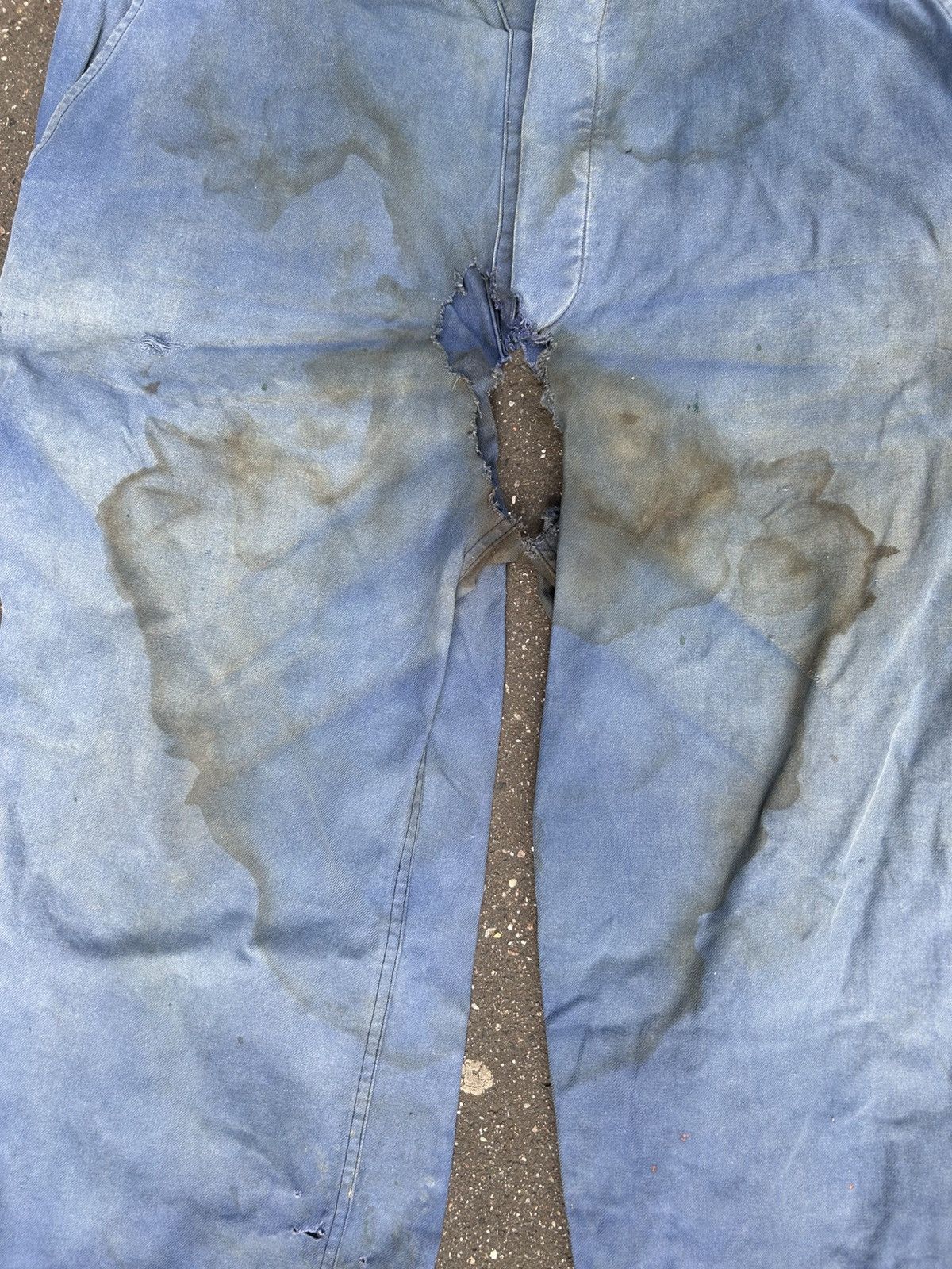 Other Old blue work trousers with holes, crotch Size US 33 - 4 Thumbnail