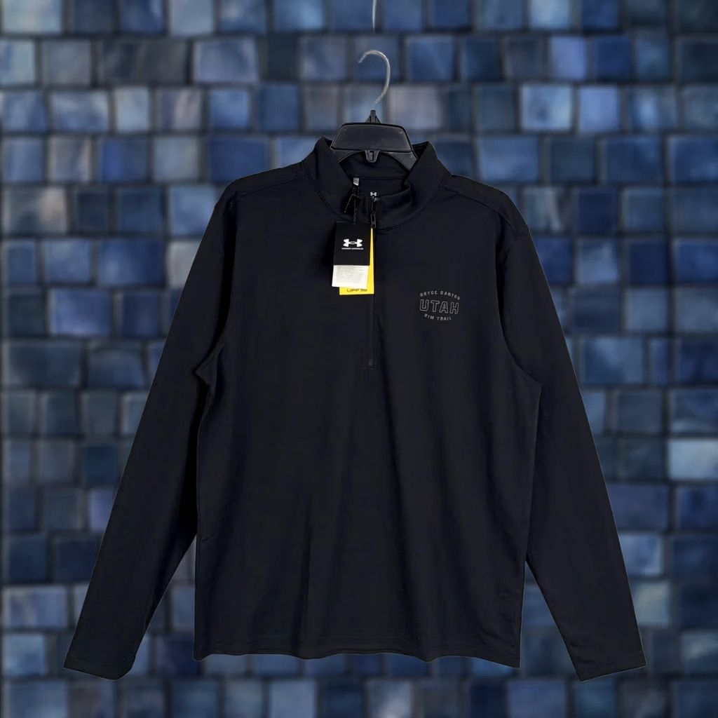 Under Armour Under Armour Pullover Mens Large Black 1/4 Zip Bryce Canyon Utah UPF 50 Hiking Mock Neck Long Sleeve Logo Size US L / EU 52-54 / 3 - 1 Thumbnail