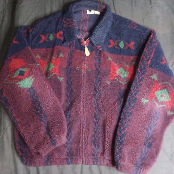 Woolrich Woolen Mills Vintage Woolrich Southwest Aztec Zipper Fleece Jacket Size US XXL / EU 58 / 5 - 2 Thumbnail