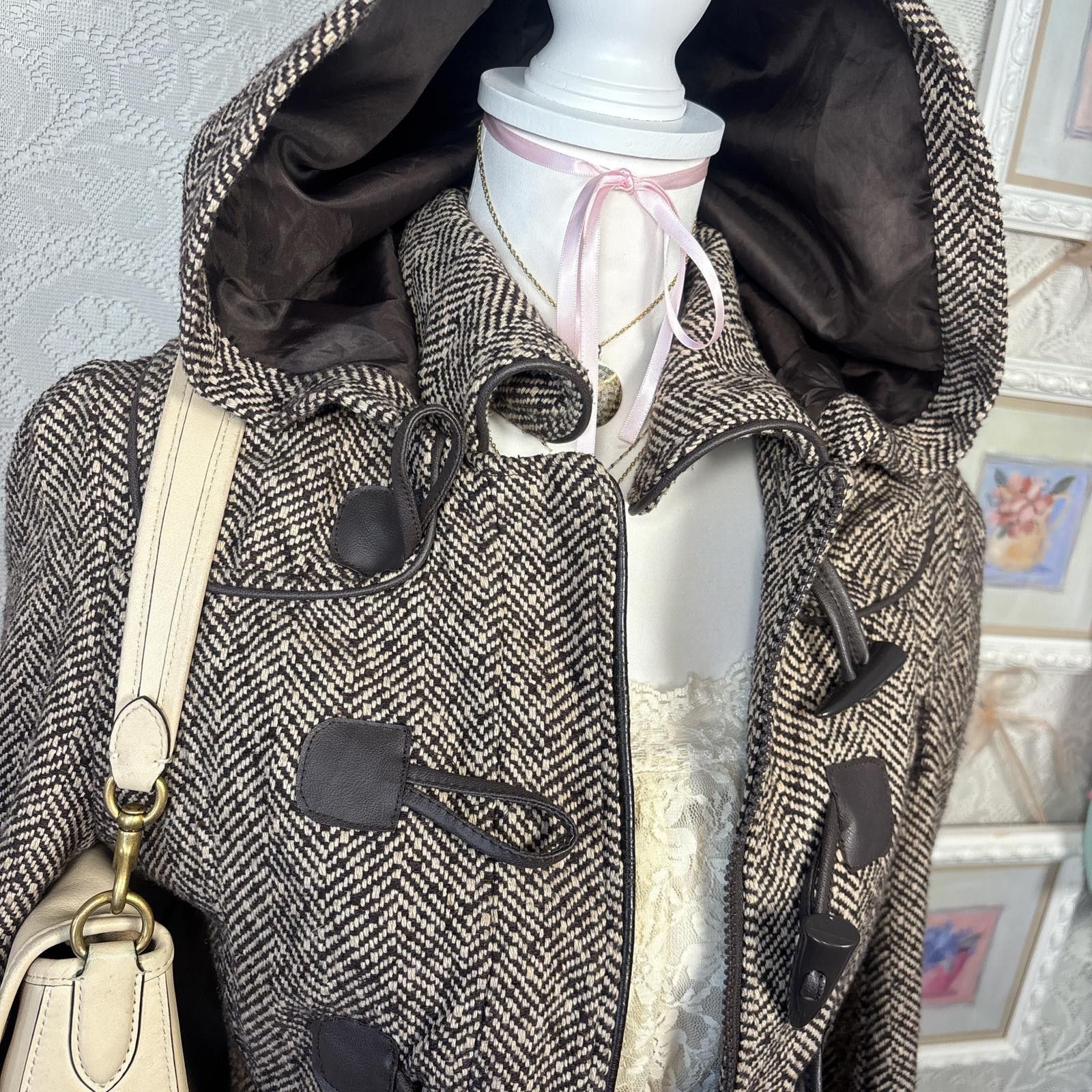 Other vintage wool 2000s brown tweed coat Size M / US 6-8 / IT 42-44 - 5 Thumbnail