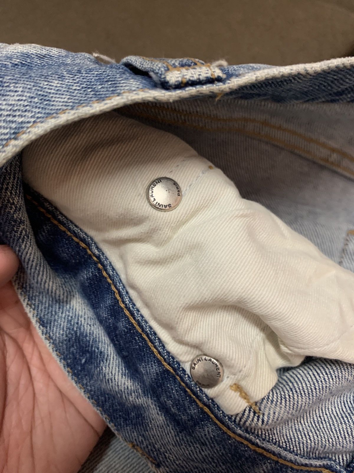 Saint Laurent Paris 2019 Saint Laurent Paris D10 Distressed Light Wash Denim Size US 32 / EU 48 - 10 Thumbnail