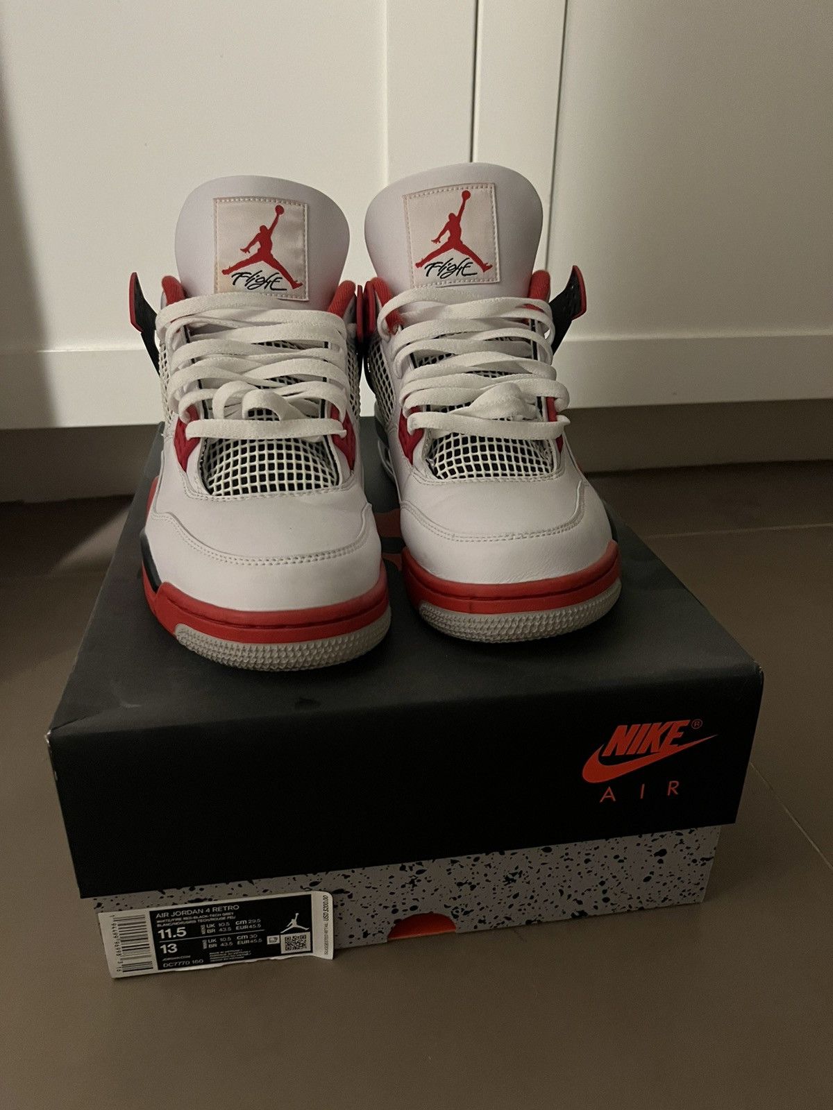 Jordan Brand × Nike Jordan 4 “Fire Red” Size US 11.5 / EU 44-45 - 1 Thumbnail