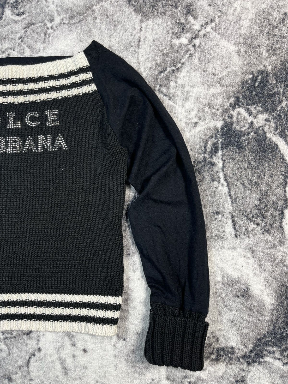 Dolce & Gabbana Dolce & Gabbana Beaded Logo Knit Sweater Size S / US 4 / IT 40 - 3 Thumbnail