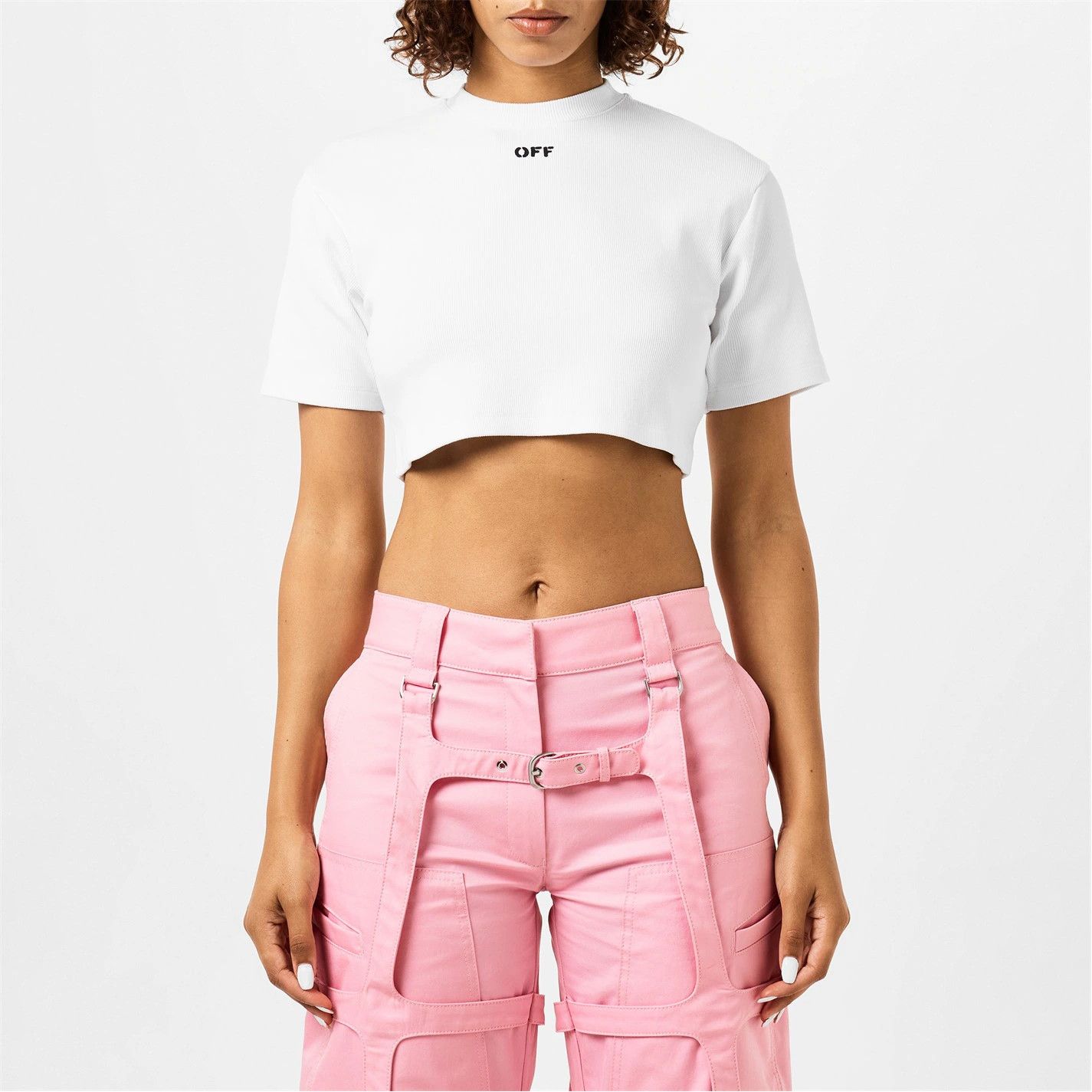Off-White o1g2r1mq1224 Cropped T-Shirts in White Size M / US 6-8 / IT 42-44 - 3 Thumbnail