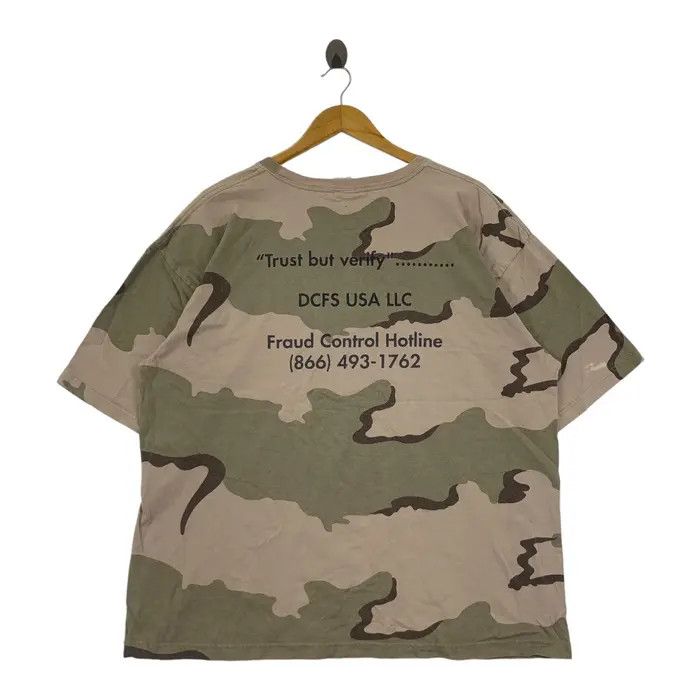 Vintage Vintage DCFS USA LLC Fraud Control Hotline Camo Tee Shirt Size US XXL / EU 58 / 5 - 3 Thumbnail