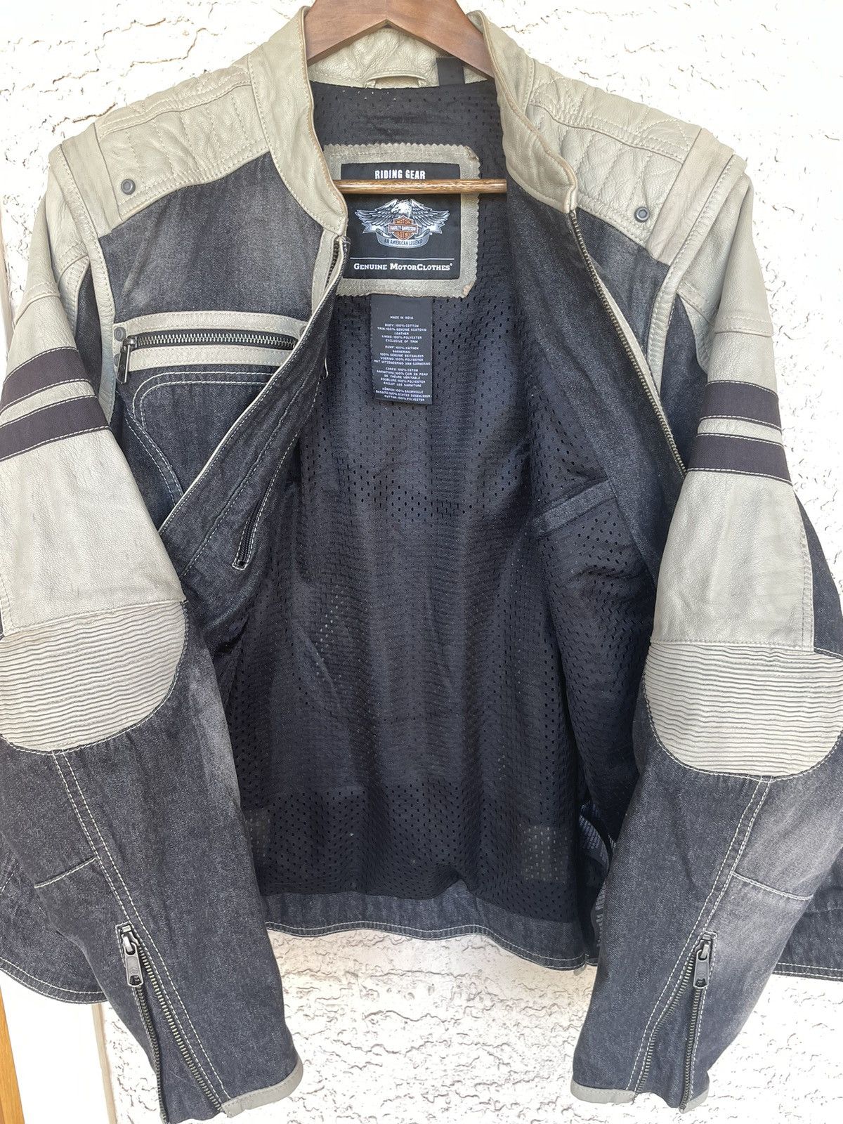 Harley Davidson Harley Davidson Leather & Denim Riding Jacket Size US M / EU 48-50 / 2 - 3 Thumbnail