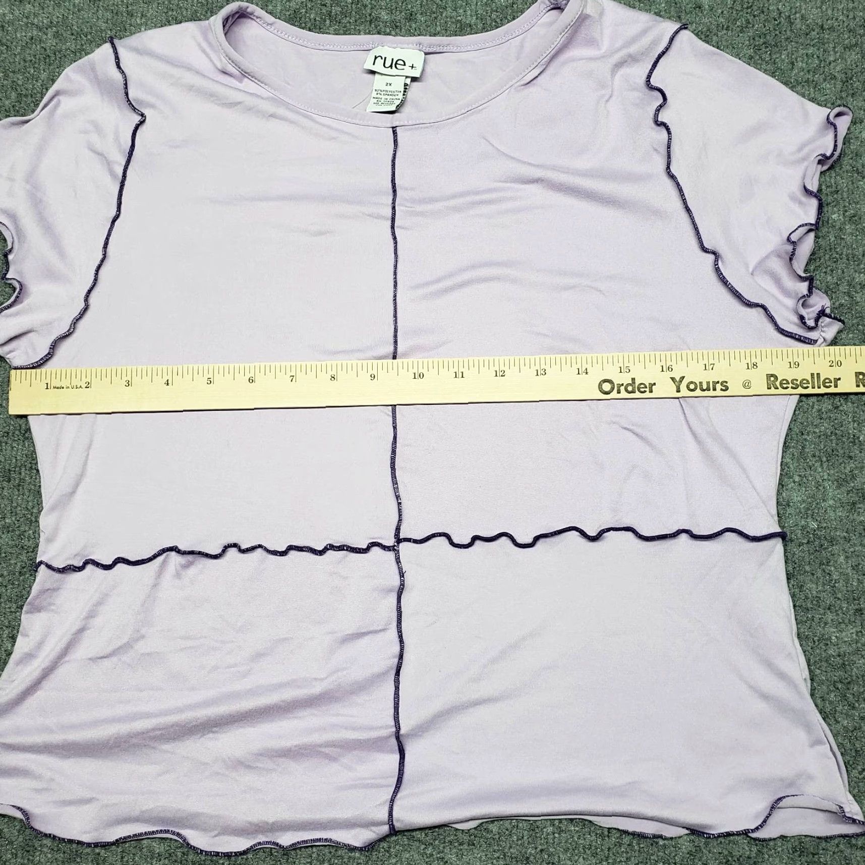 Vintage Rue21 Casual Top Womens 2X Purple Short Sleeve Cap Stretch Thick Stitch New Blouse Knit Polyester Spandex Basic All Seasons Mens? Size XXL / US 16-18 / IT 52-54 - 7 Thumbnail