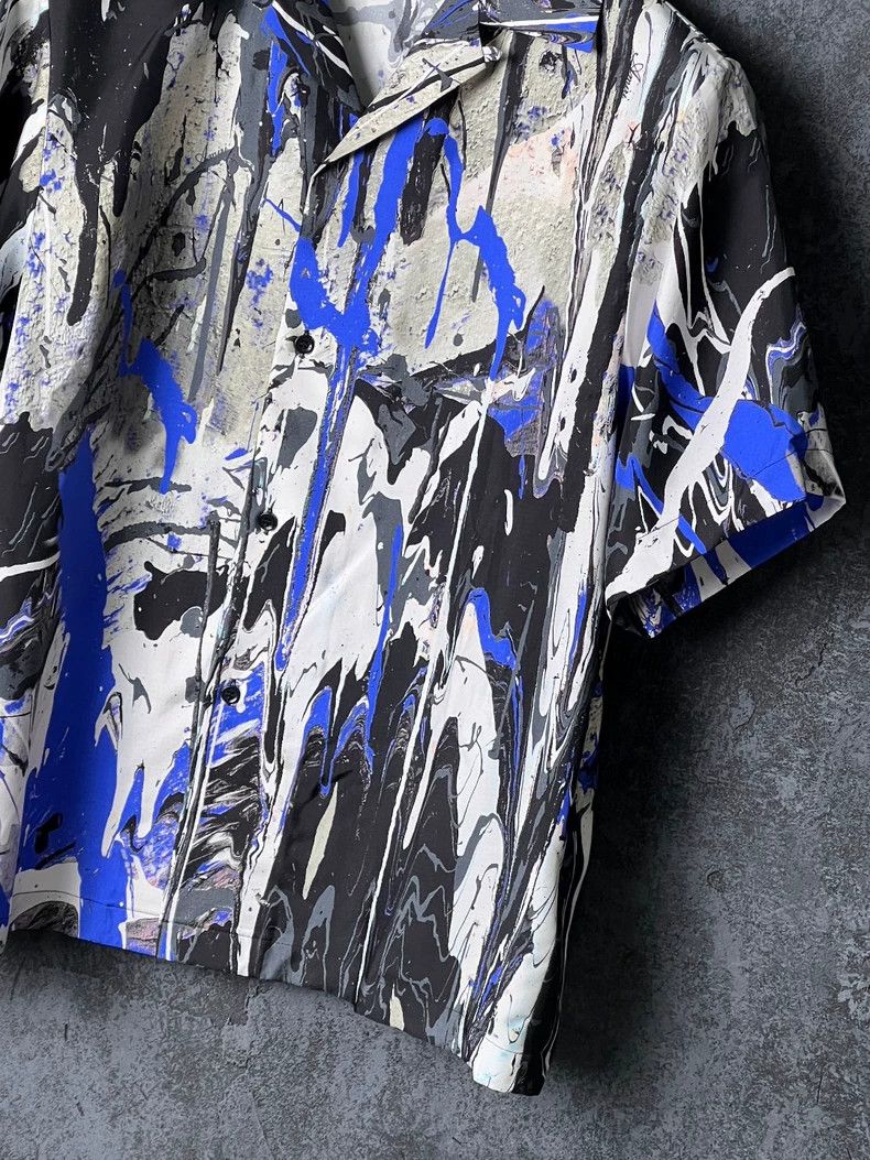 Amiri Amiri Spray paint design mulberry silk short-sleeved shirt Size US S / EU 44-46 / 1 - 4 Thumbnail