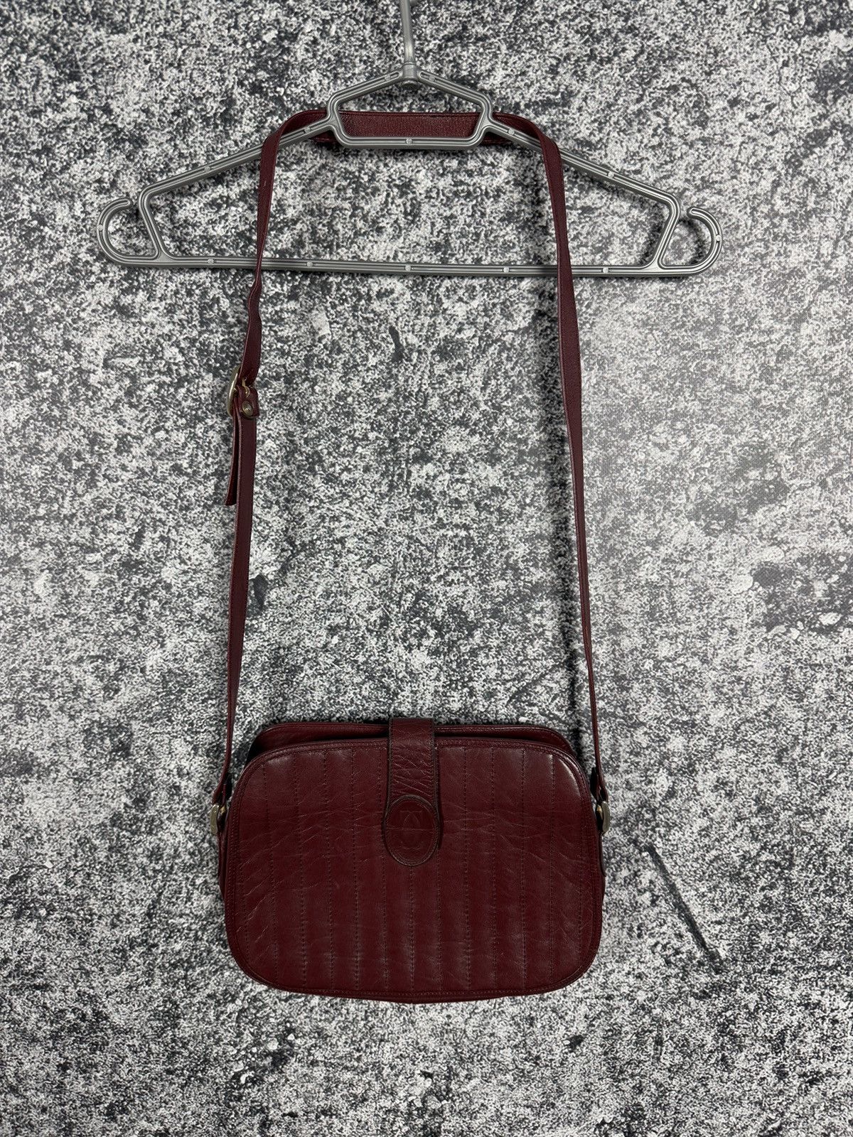 Vintage Vintage Fiocchi Italy Burgundy Leather Smooth Crossbody Bag Size ONE SIZE - 2 Thumbnail