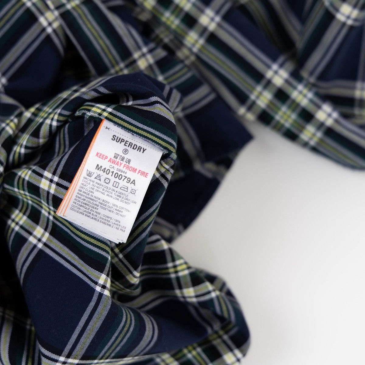 Superdry Superdry Osaka Shirt Mens Plaid Button Down Blue Check LS Size US XL / EU 56 / 4 - 7 Thumbnail